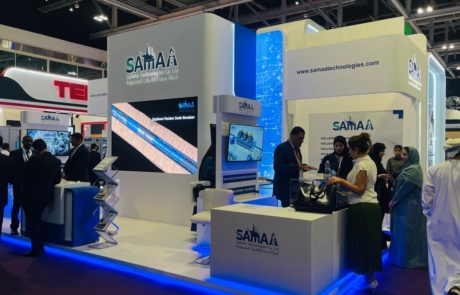 Samaa stand, OPES 2024, Oman, Muscat, Concept Stands,NewAge Media Solutions, NewAge, 9x6 Stand, Exhibition Stands.