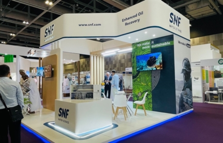 SNF stand, OPES 2024, Oman, Muscat, Concept Stands,NewAge Media Solutions, NewAge, 6x6 Stand, Exhibition Stands.